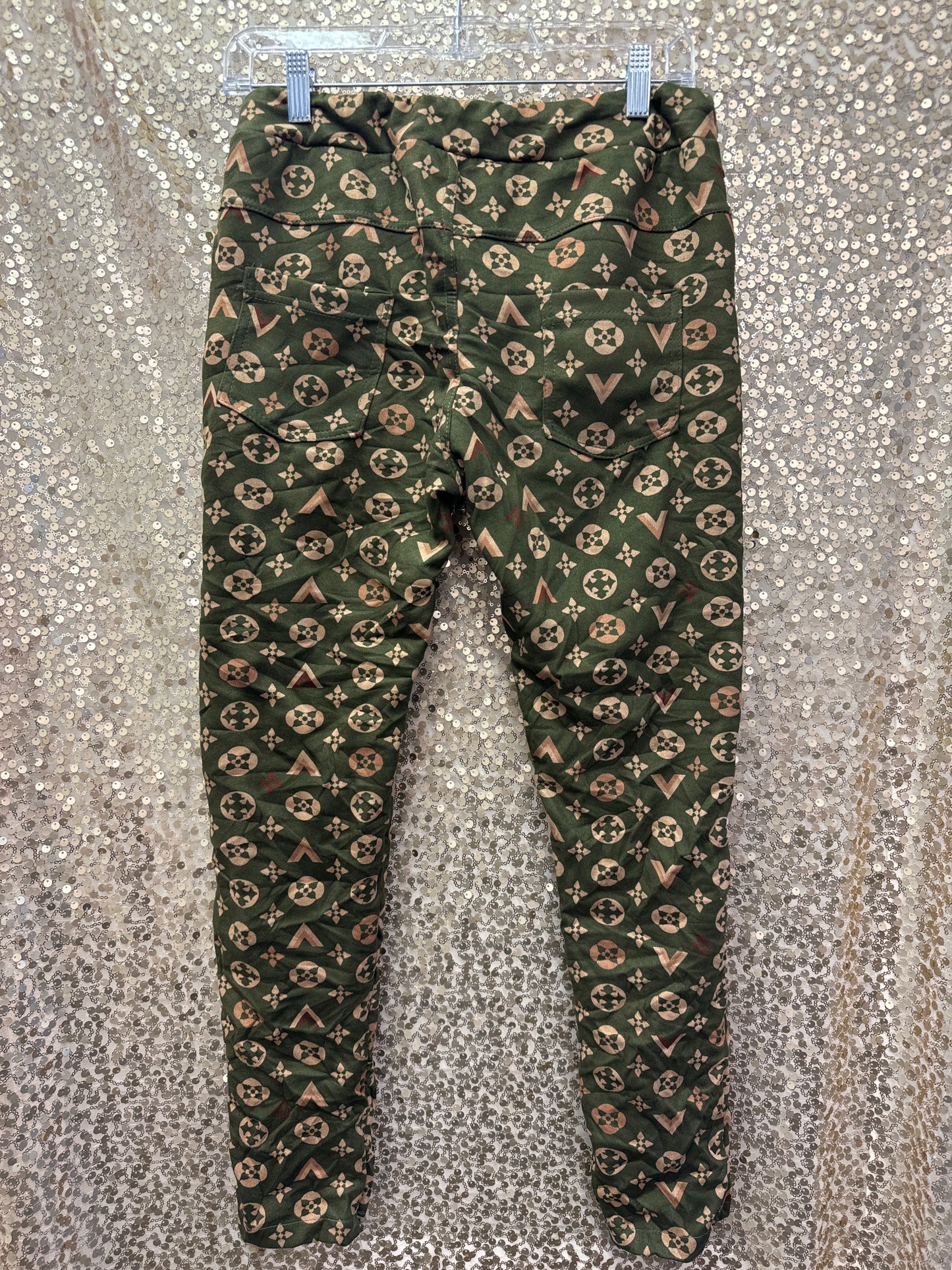 LM SUEDE PRINTED JEGGING FAUX LV