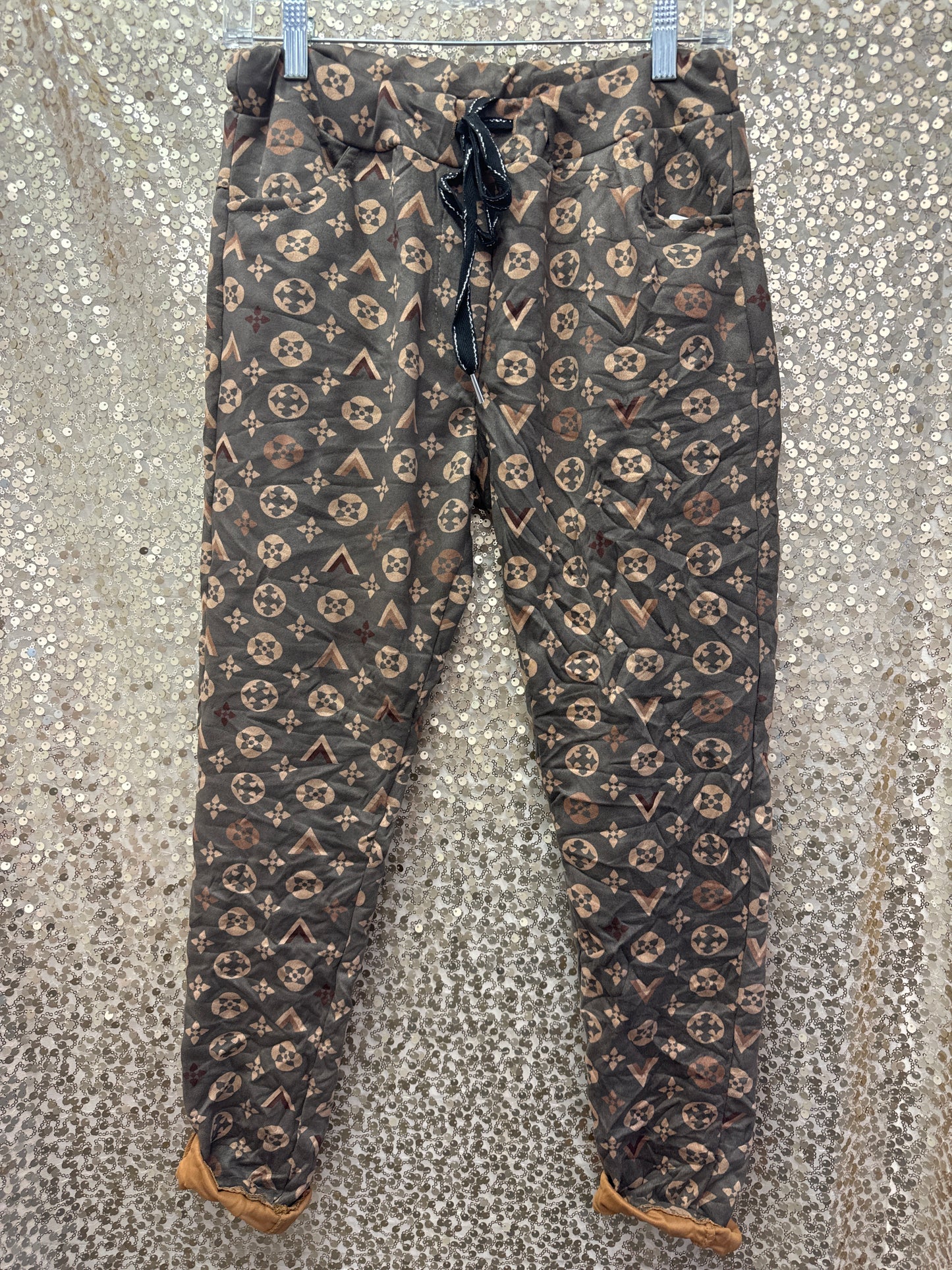 LM SUEDE PRINTED JEGGING FAUX LV