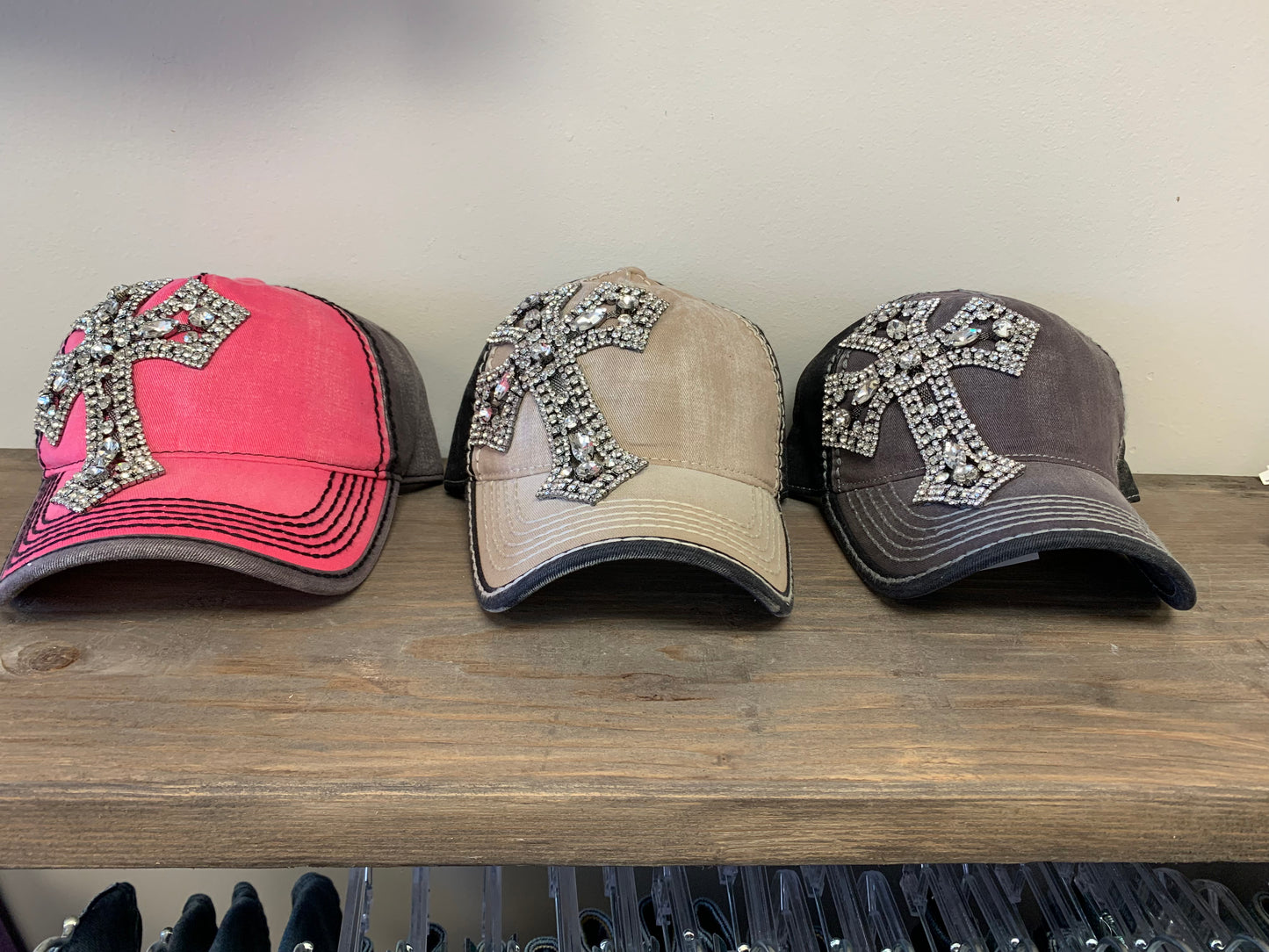 RHINESTONE CROSS 2 TONE BALLCAP