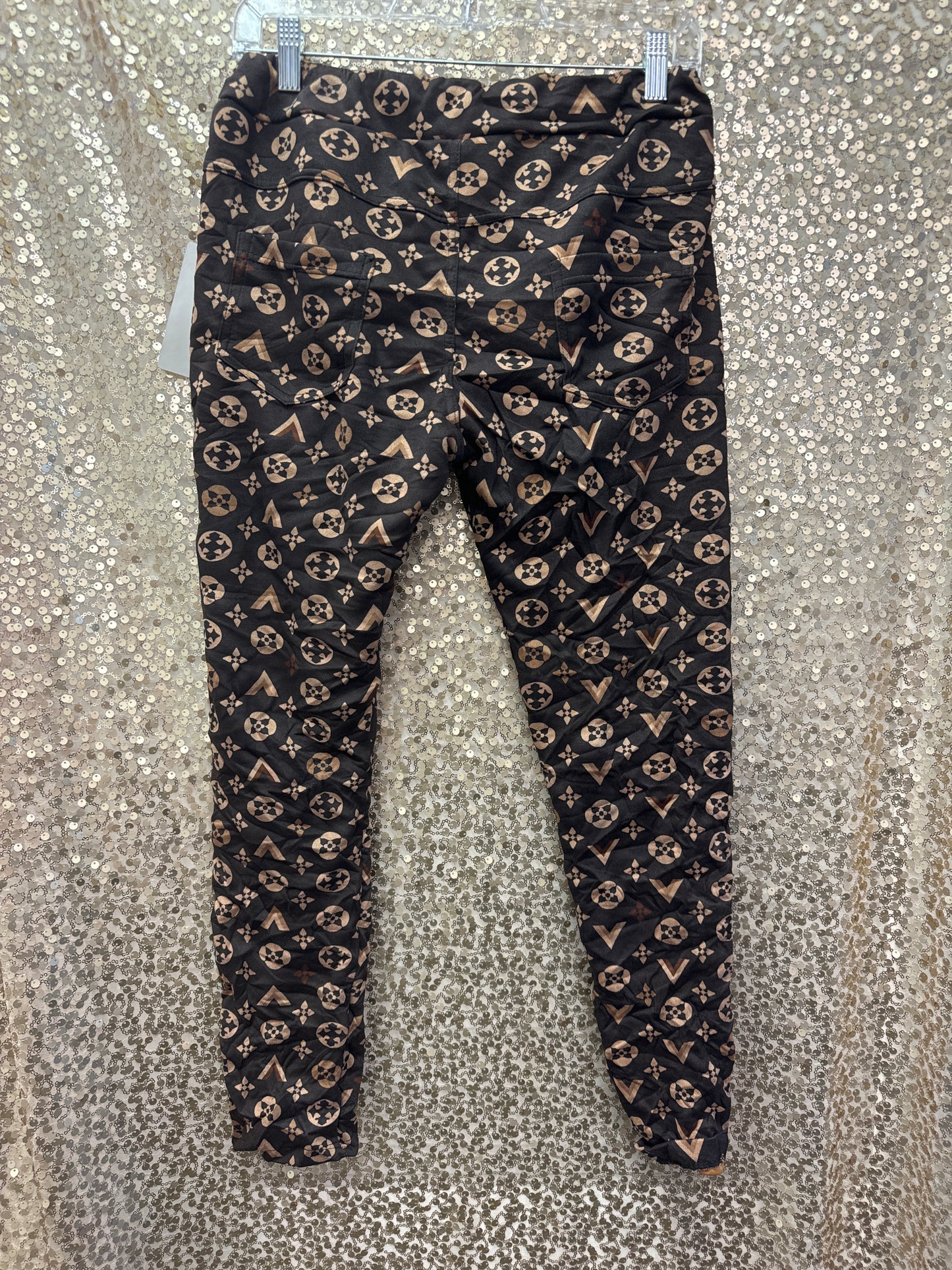 LM SUEDE PRINTED JEGGING FAUX LV