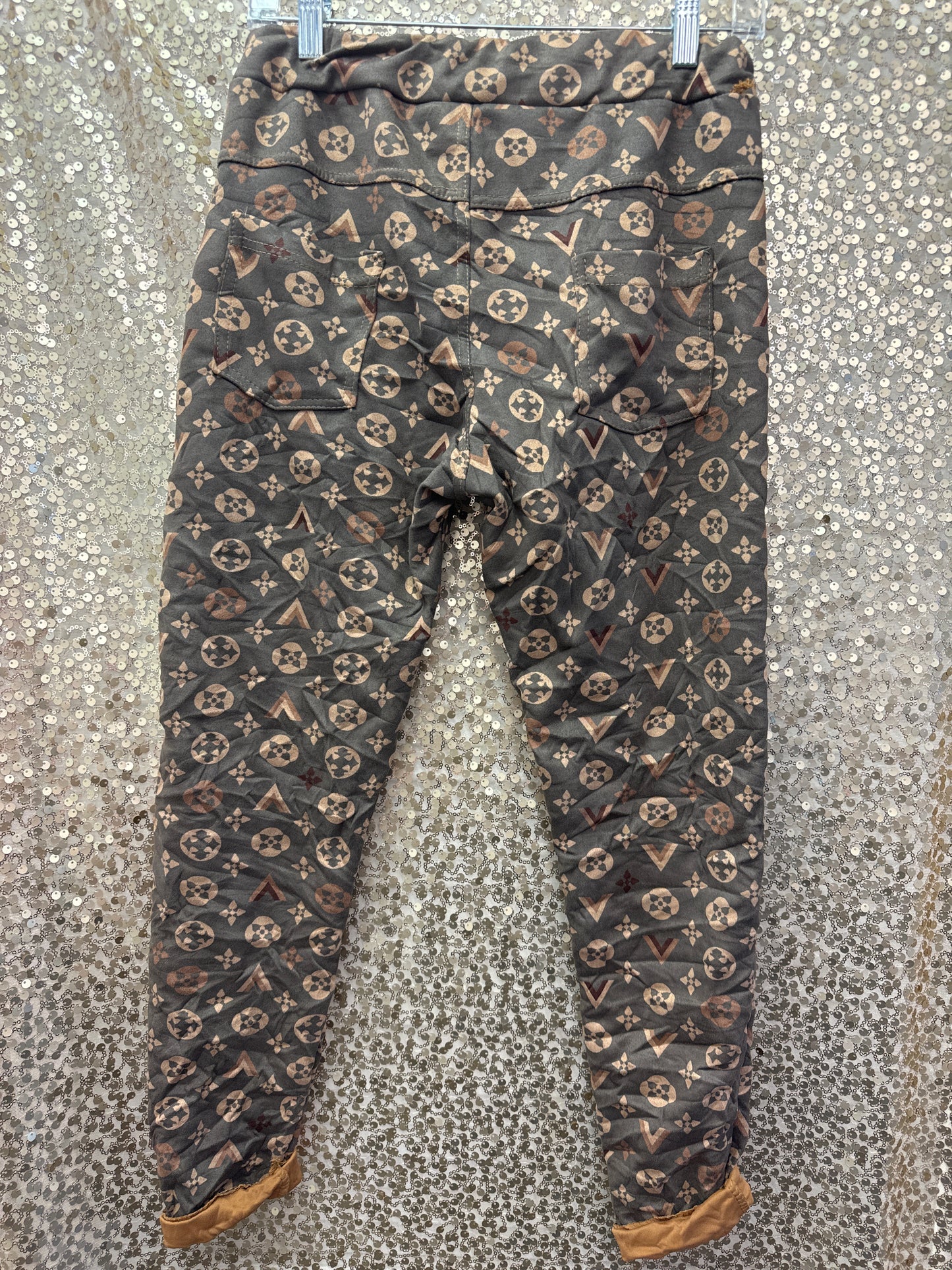 LM SUEDE PRINTED JEGGING FAUX LV